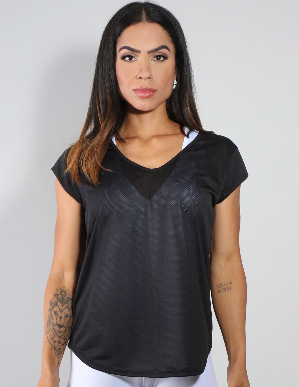 Camisa Fitness com Mangas Preta em Dry Fit | Ref: 3.3.2159-01