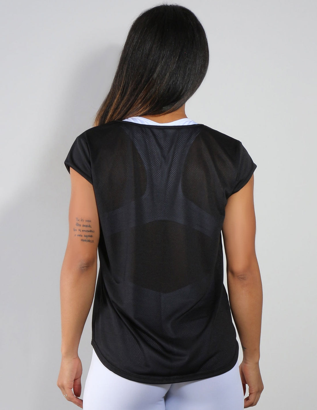 Camisa Fitness com Mangas Preta em Dry Fit | Ref: 3.3.2159-01