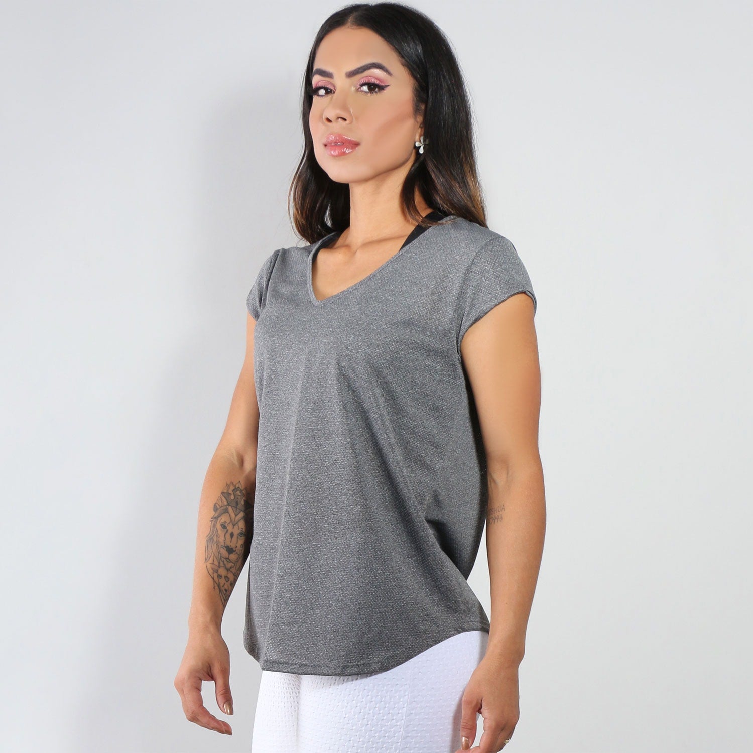 Camiseta Fitness Mescla em Dry Fit | Ref: 3.3.2159-03