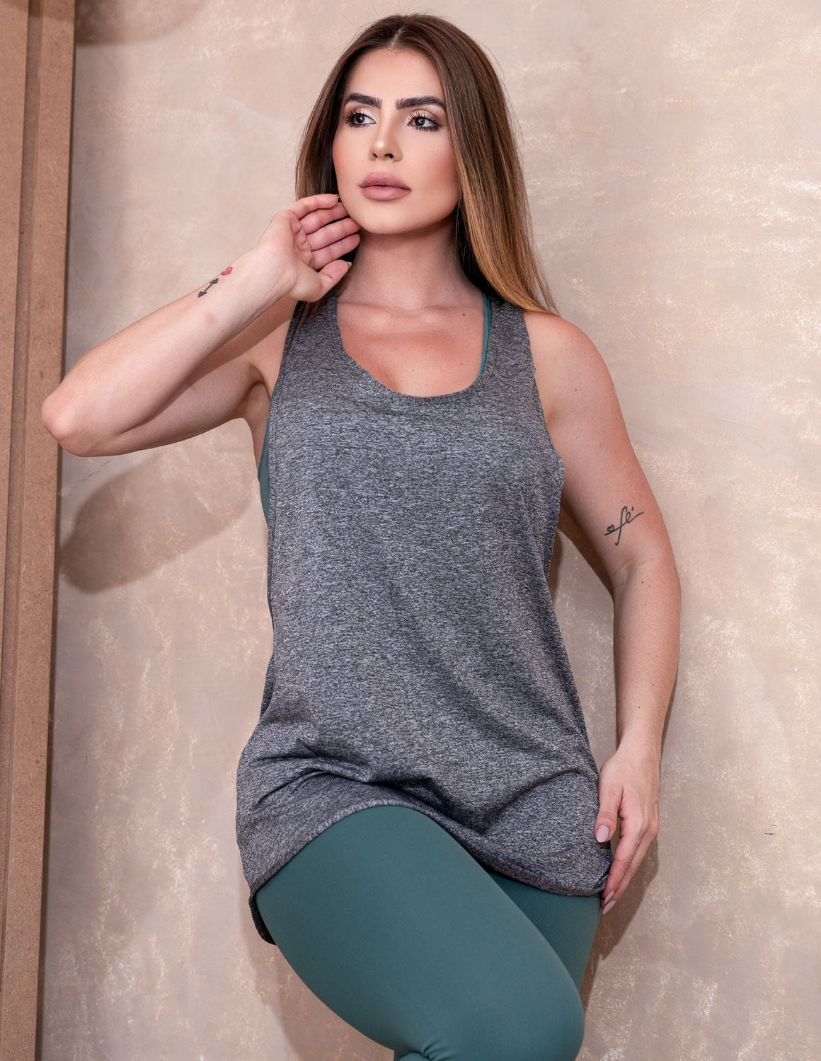 Regata Fitmoda Feminina Mescla Em Dry Fit | Ref: 3.3.2165-03