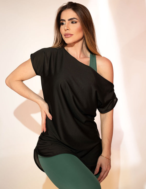 Blusa Feminina em Dry Fit Preto | Ref: 3.3.2434-01
