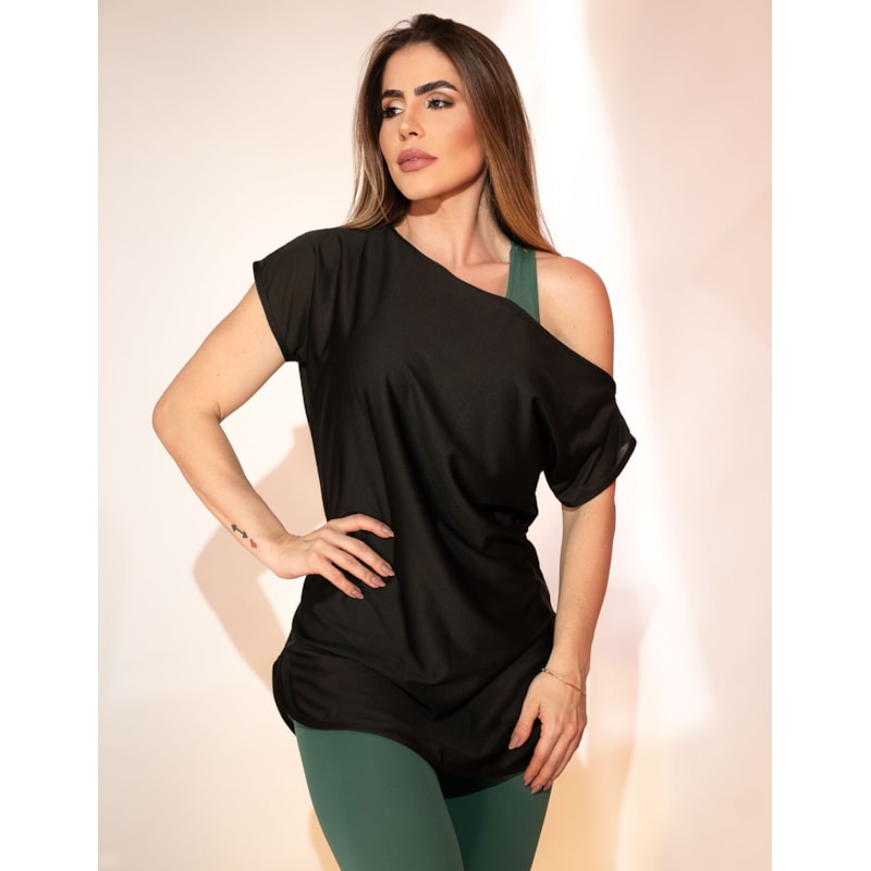 Blusa Feminina em Dry Fit Preto | Ref: 3.3.2434-01
