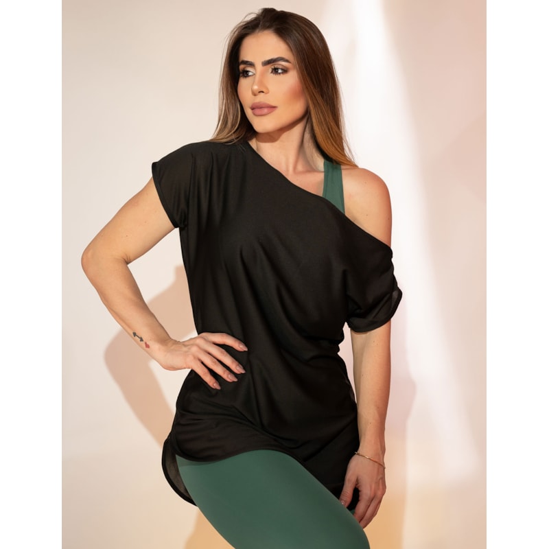 Blusa Feminina em Dry Fit Preto | Ref: 3.3.2434-01