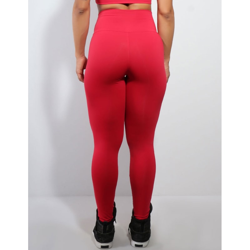 Calça Vermelha em Poliamida com Fecho de Zíper | Ref: 3.3.2421-11