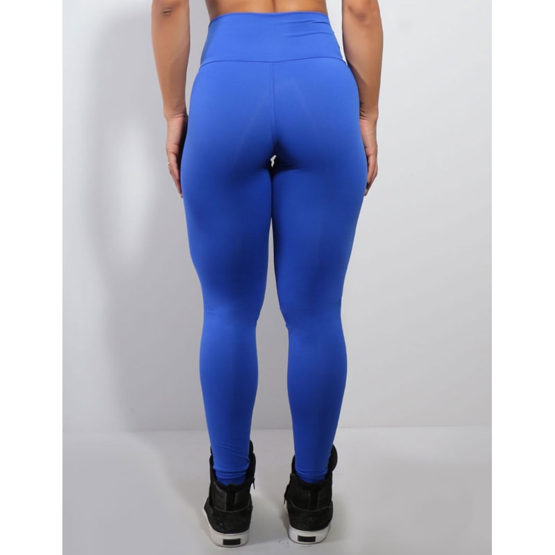Calça Legging Azul Bic em Poliamida com Fecho de Zíper | Ref: 3.3.2421-20