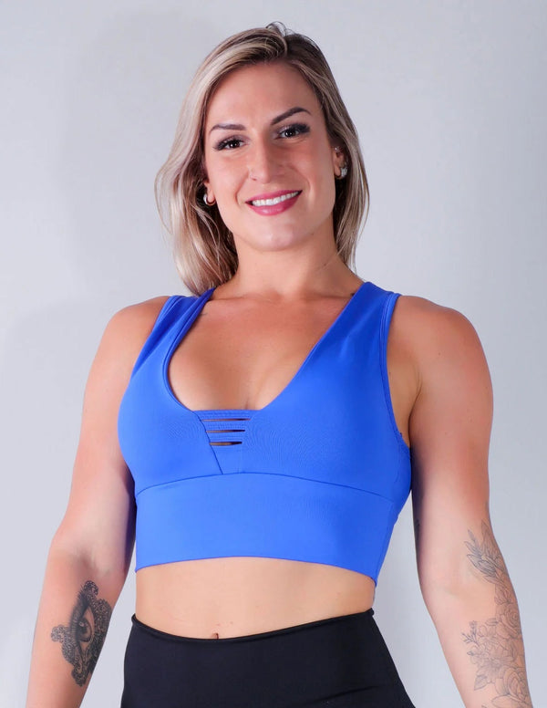 Cropped de Poliamida Azul com Bojo | Ref: 3.3.2422-06