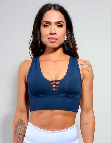 Cropped Azul Marinho em Poliamida | Ref: 3.3.2422-18