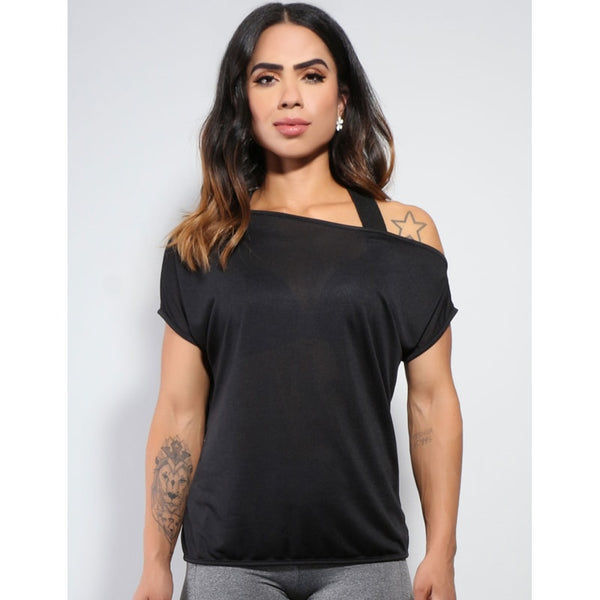 Bata Ombro Só em Dry Fit Preta | Ref: 3.3.2433-01