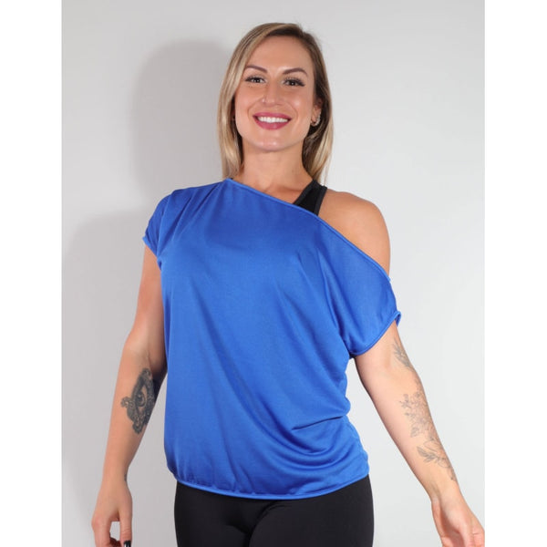 Bata Fitness Ombro Só em Dry Fit Azul | Ref: 3.3.2433-06