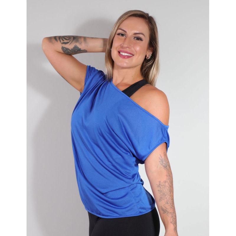 Bata Fitness Ombro Só em Dry Fit Azul | Ref: 3.3.2433-06