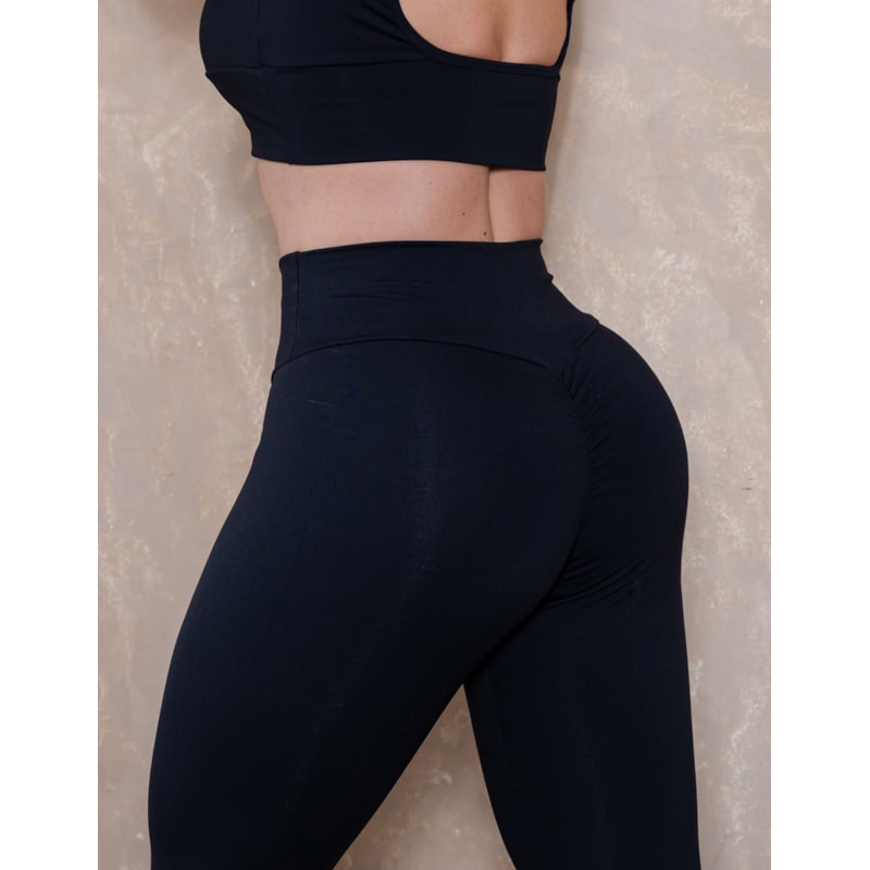 Calça Legging Empina Bumbum em Poliamida Preta | Ref: 3.3.2449-01