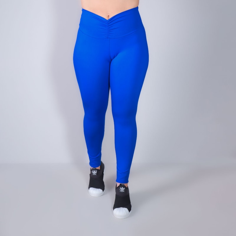 Calça Fitness Empina Bumbum em Poliamida Azul Bic | Ref: 3.3.2449-20