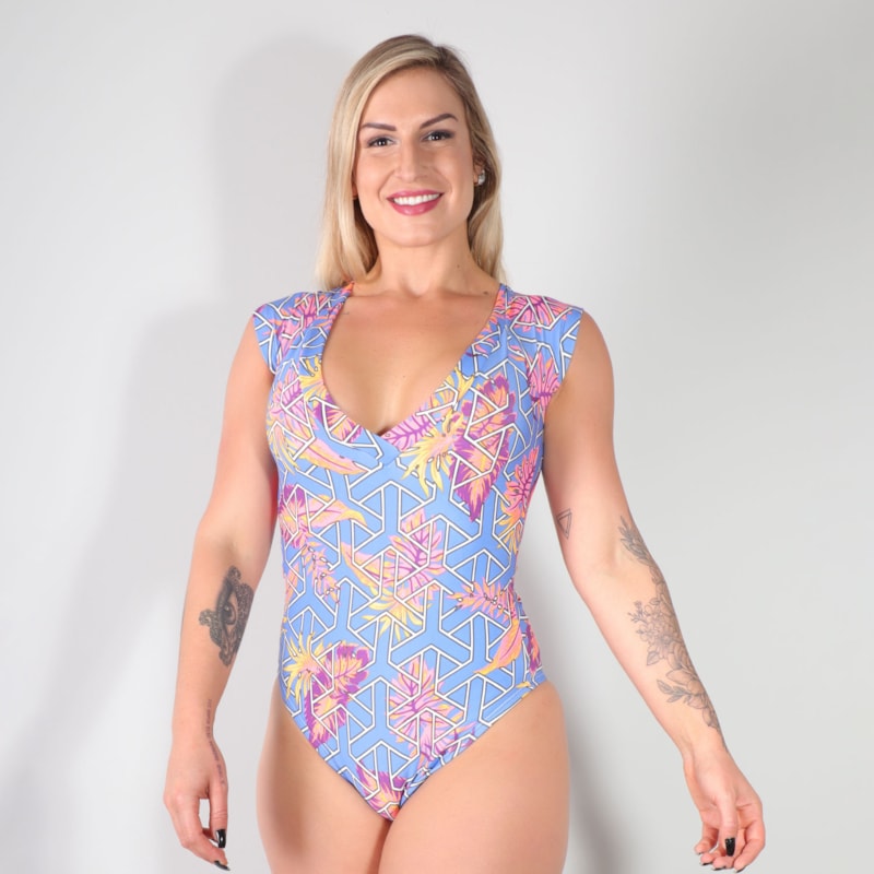 Body Fitness Estampado sem Bojo com Forro Interno | Ref: 3.3.2458-3137