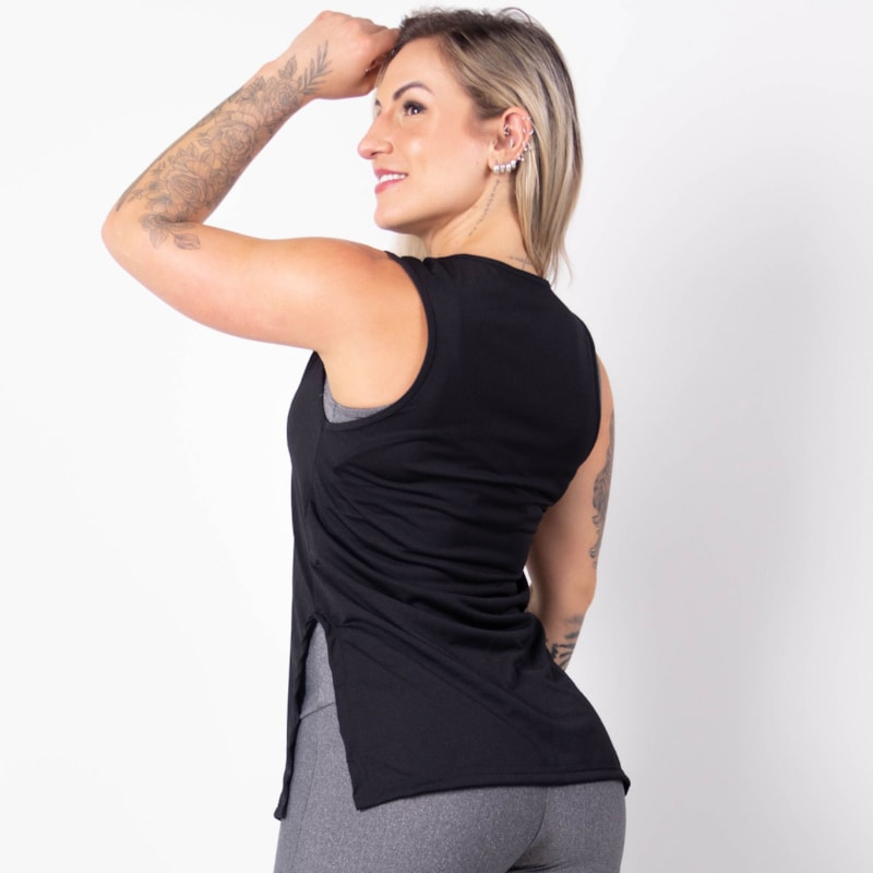 Regata Fitness Feminina em Dry Fit Preto | Ref: 3.3.2556-01