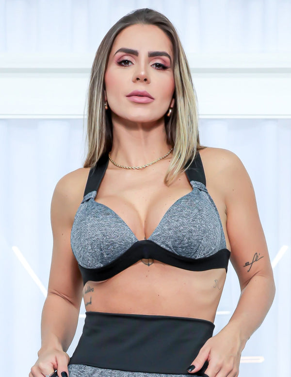 Top Fitness em Dry Fit com Bojo Mescla | Ref: 4.4.1199DRY-03