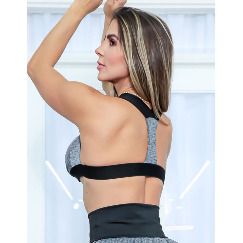 Top Fitness em Dry Fit com Bojo Mescla | Ref: 4.4.1199DRY-03