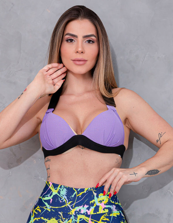 Top Fitness com Bojo em Dry Fit Roxo | Ref: 4.4.1199DRY-10