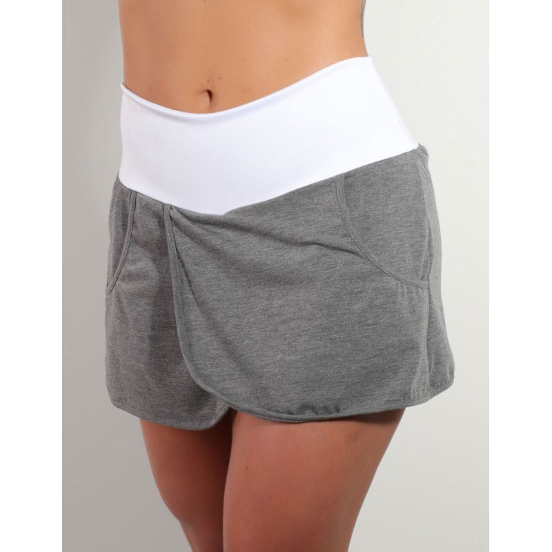 Short Saia em Branco em Mescla com Saia de Viscolycra | Ref: 4.4.1584VISCO-0203