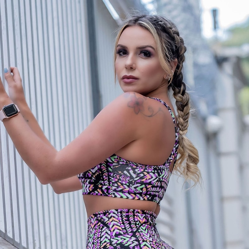 Cropped Fitness Estampado com Bojo Removível | Ref: 4.4.1590-3195