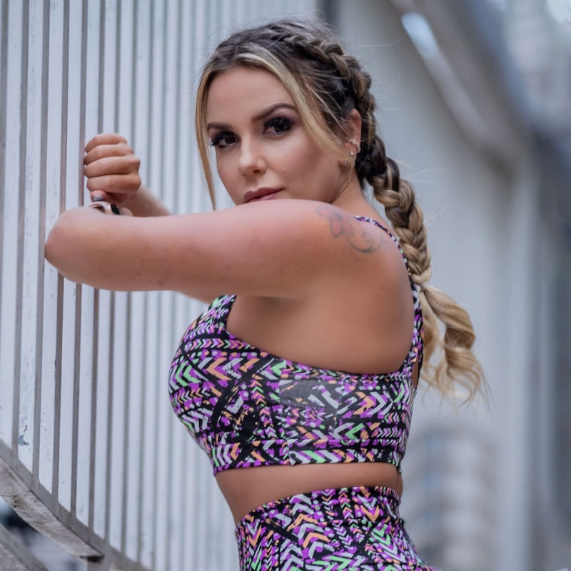 Cropped Fitness Estampado com Bojo Removível | Ref: 4.4.1590-3195