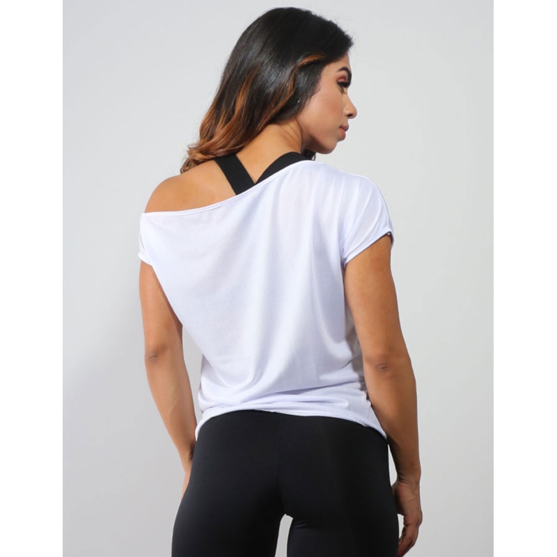 Bata Fitness em Dry Fit de Poliéster Branca | Ref: 4.4.1614-02