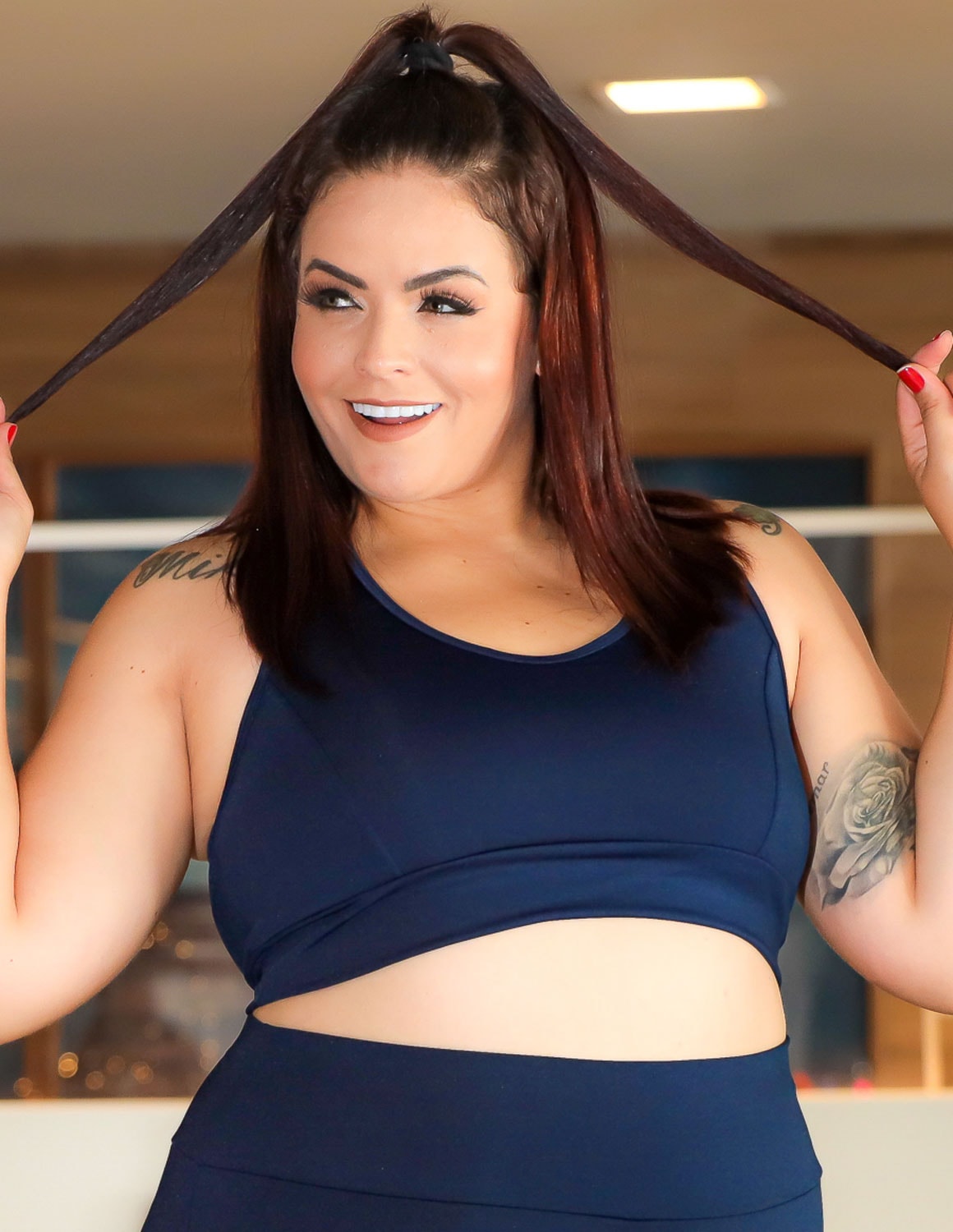 Top Nadador Fitness Azul Marinho Plus Size | Ref: 4.4.1699-18