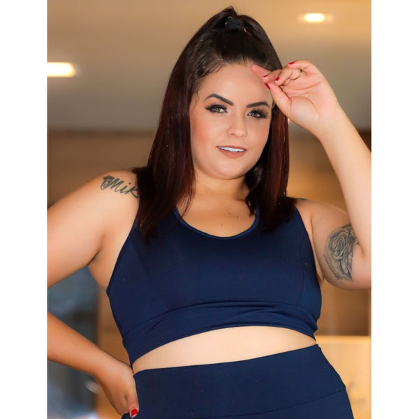 Top Nadador Fitness Azul Marinho Plus Size | Ref: 4.4.1699-18
