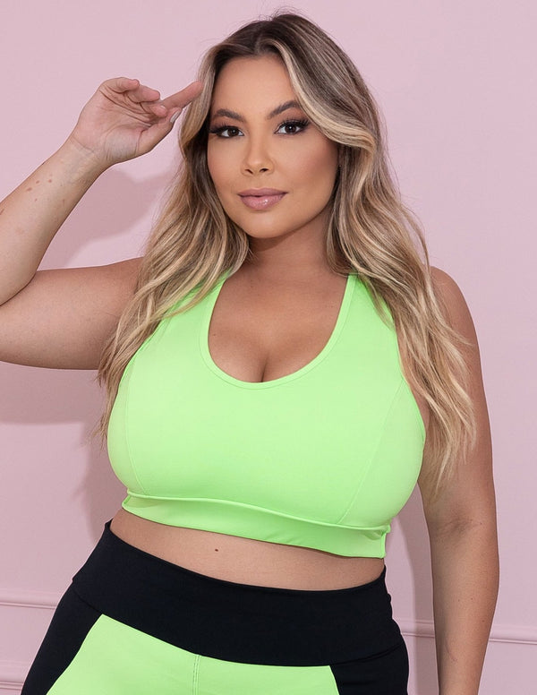 Cropped Plus Size Verde Neon sem Bojo | Ref: 4.4.1699-32