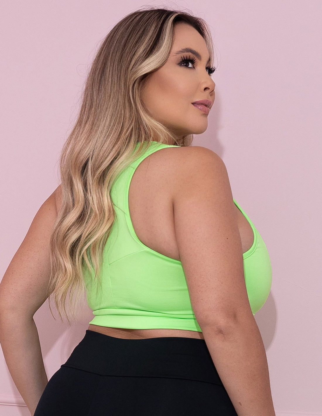 Cropped Plus Size Verde Neon sem Bojo | Ref: 4.4.1699-32