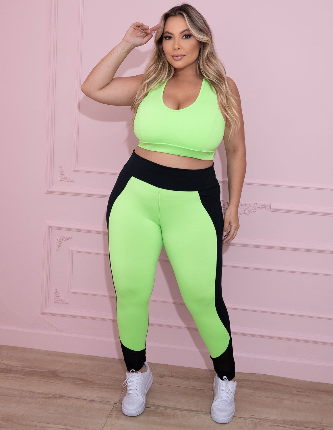 Cropped Plus Size Verde Neon sem Bojo | Ref: 4.4.1699-32