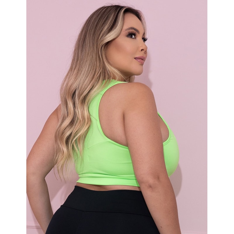 Cropped Plus Size Verde Neon sem Bojo | Ref: 4.4.1699-32