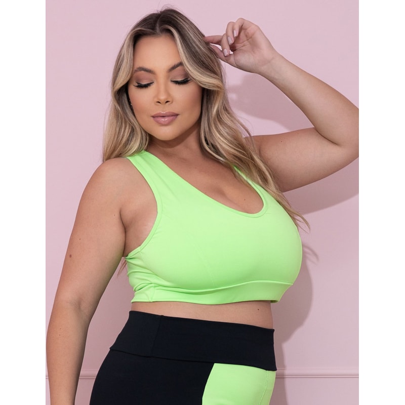 Cropped Plus Size Verde Neon sem Bojo | Ref: 4.4.1699-32