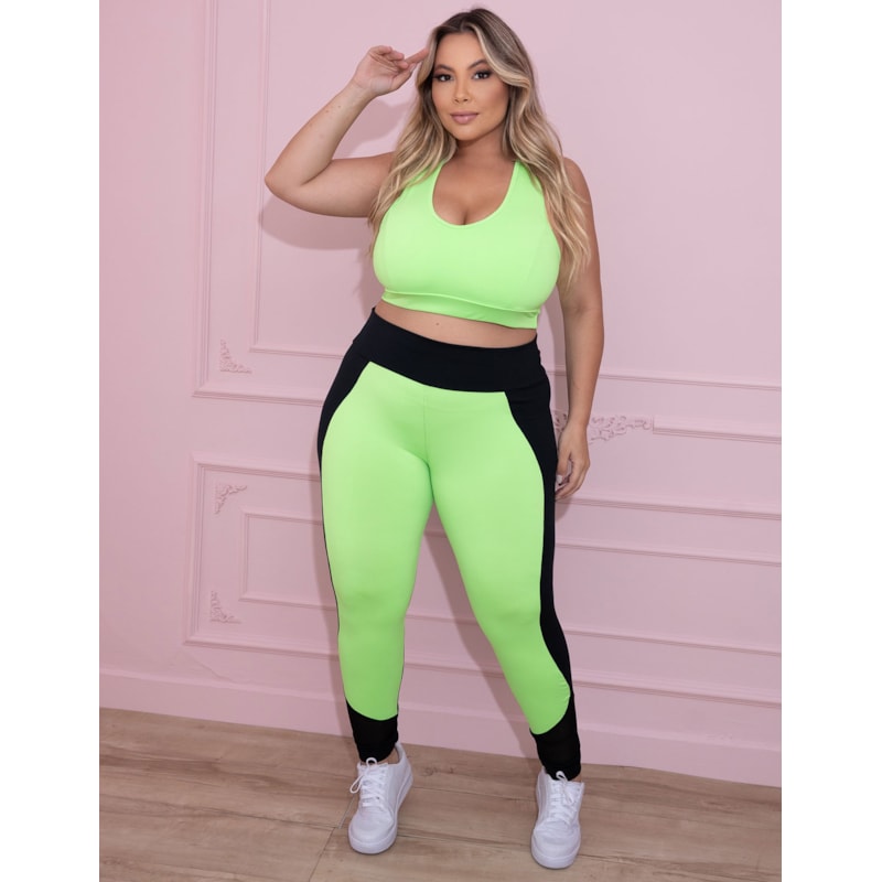 Cropped Plus Size Verde Neon sem Bojo | Ref: 4.4.1699-32