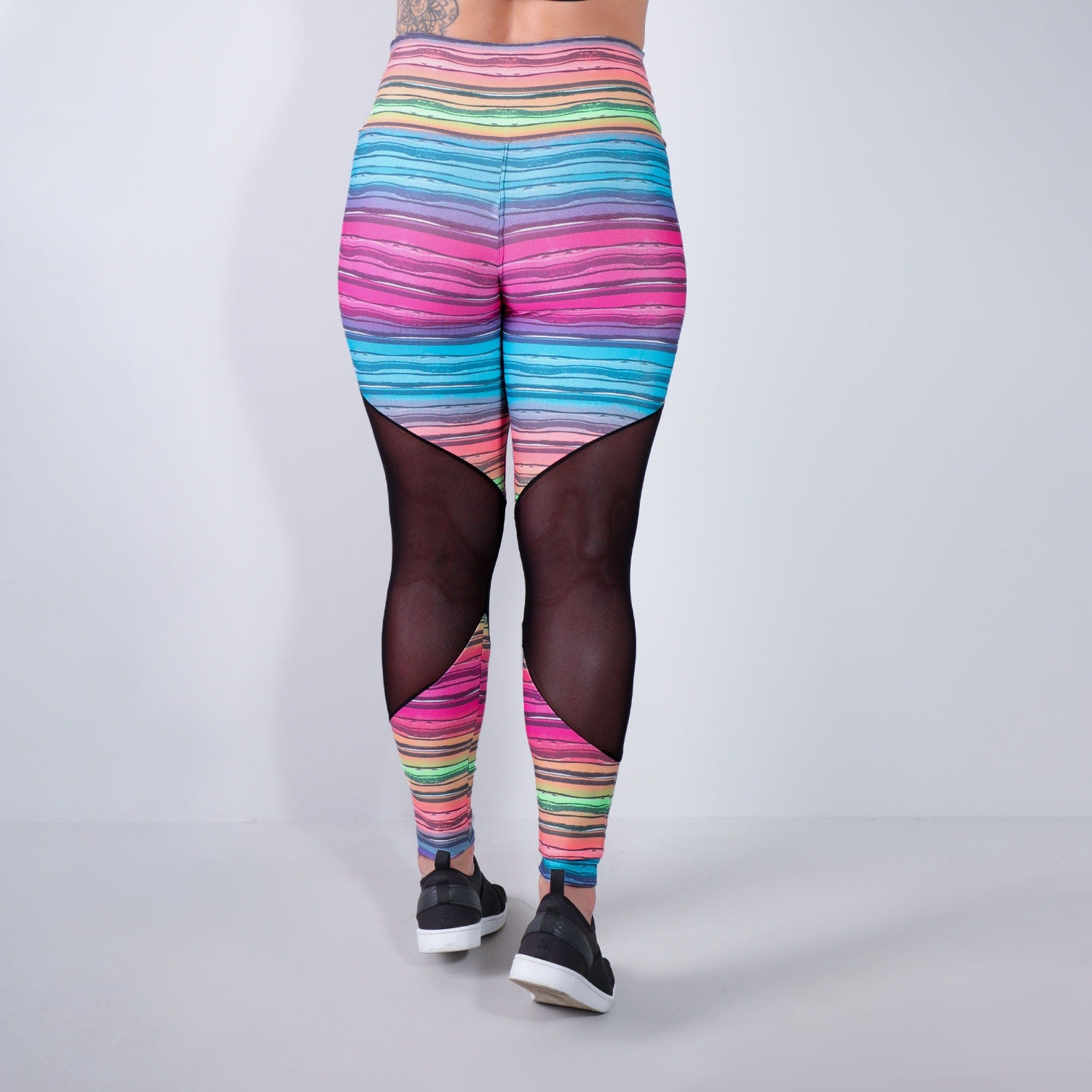 Calça Fitness com Tule Estampada | Ref: 4.4.1712-3163