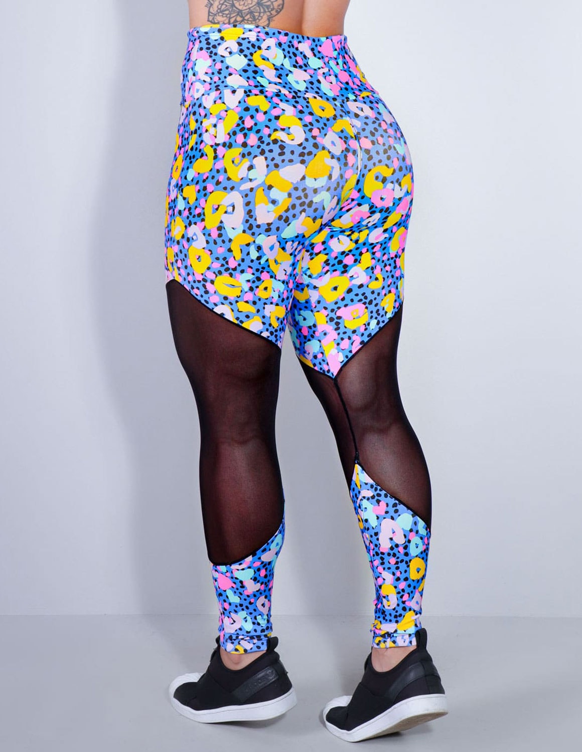 Calça Fitness estampada com Tule | Ref: 4.4.1712-3168