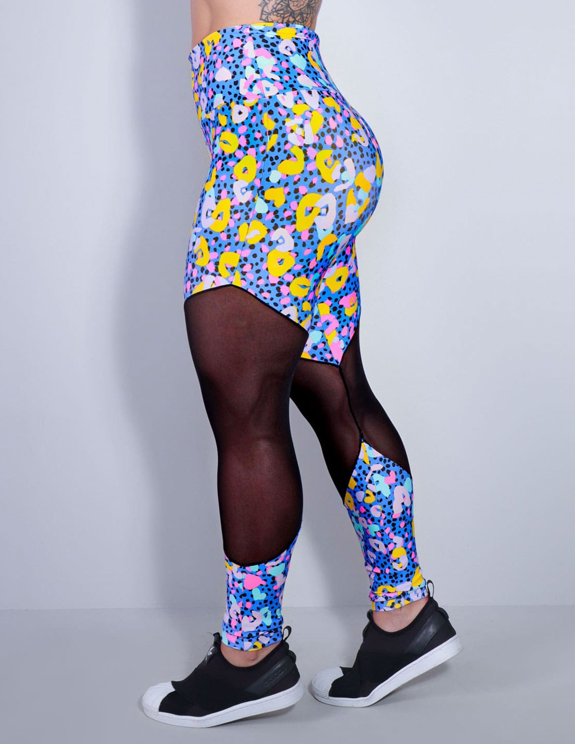 Calça Fitness estampada com Tule | Ref: 4.4.1712-3168