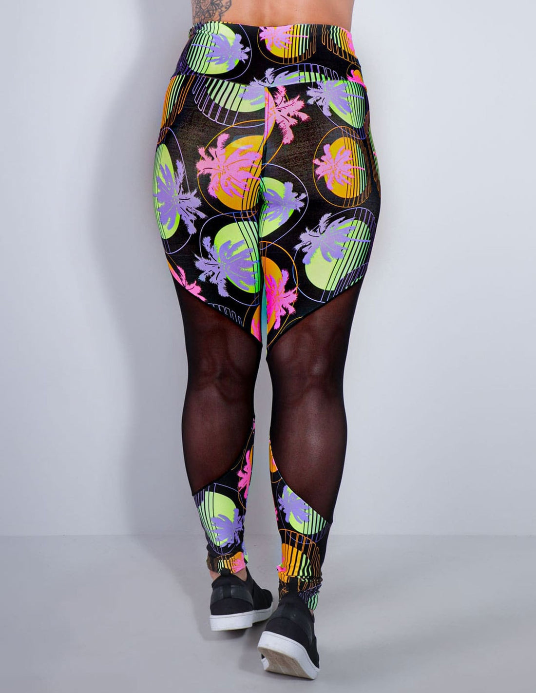 Calça Fitness Estampada com Recortes de Tule | Ref: 4.4.1712-3169