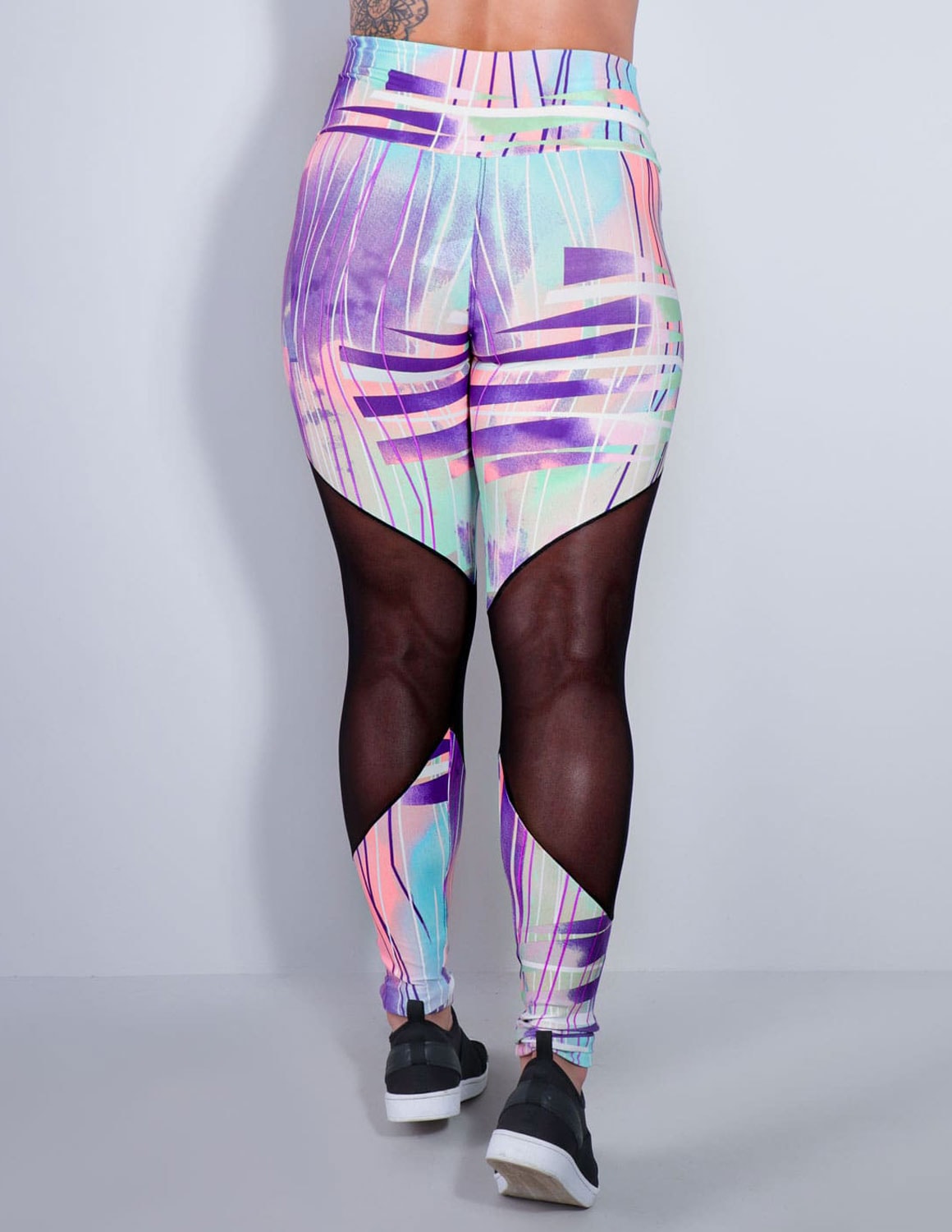 Calça Fitness Feminina Estampada com Tule | Ref: 4.4.1712-3170