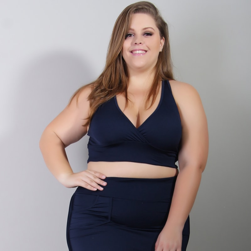 Top Plus Size para Academia Azul Marinho sem Bojo | Ref: 4.4.1719-18
