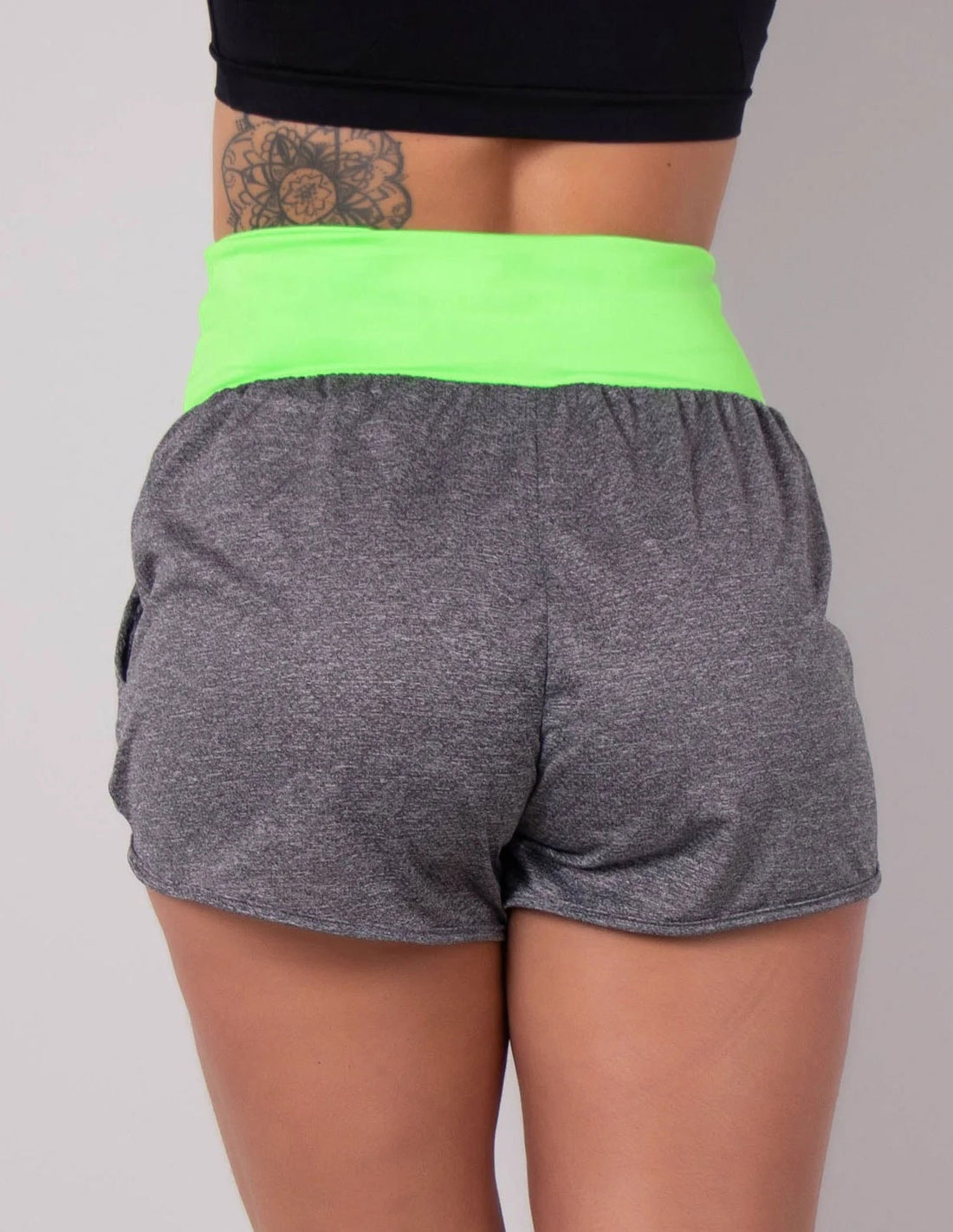 Short Dry Fit Mescla com Bolsos e Cós Verde | Ref: 4.4.1722-0503