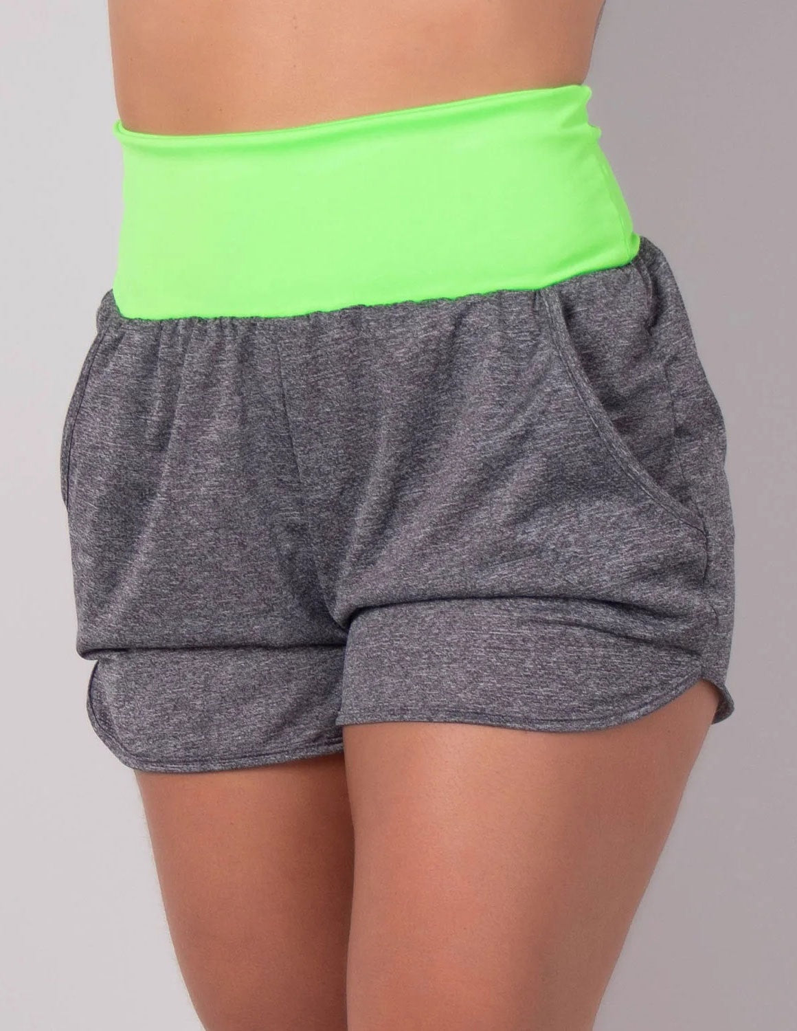 Short Dry Fit Mescla com Bolsos e Cós Verde | Ref: 4.4.1722-0503