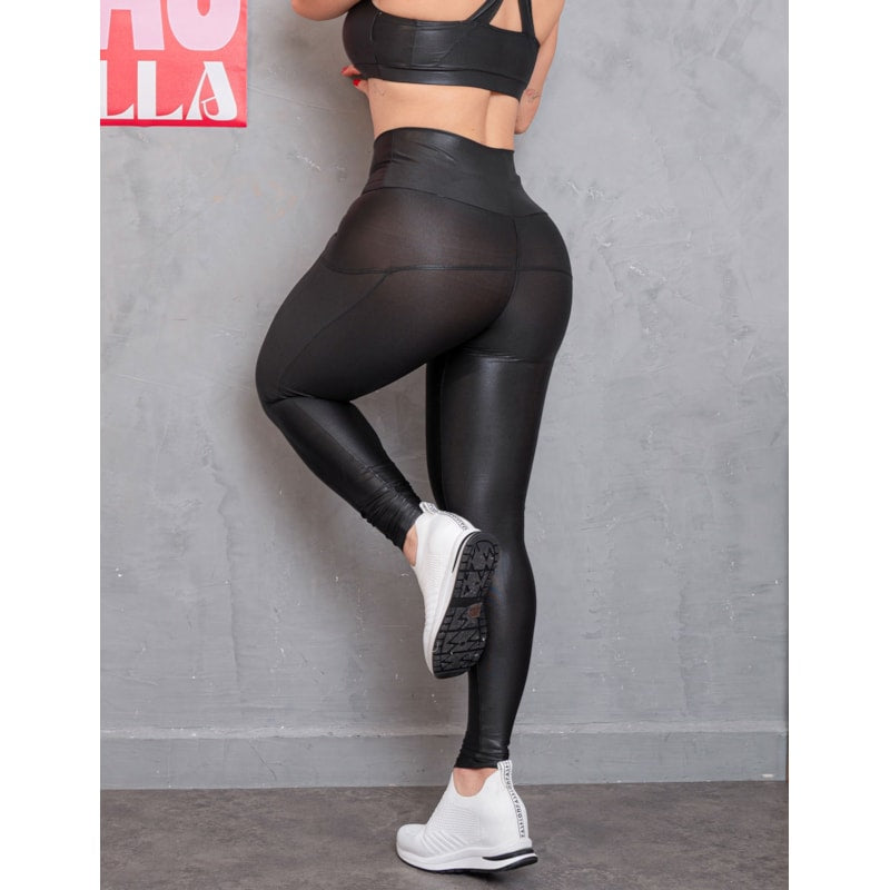 Calça Legging Fusô Montaria Preta em Cirrê | Ref: 4.4.1742-01