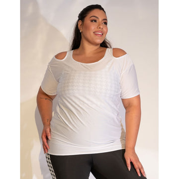 Blusa Fitness Plus Size Dry Fit Branca | Ref: 4.4.1751-02