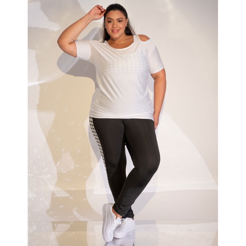 Blusa Fitness Plus Size Dry Fit Branca | Ref: 4.4.1751-02