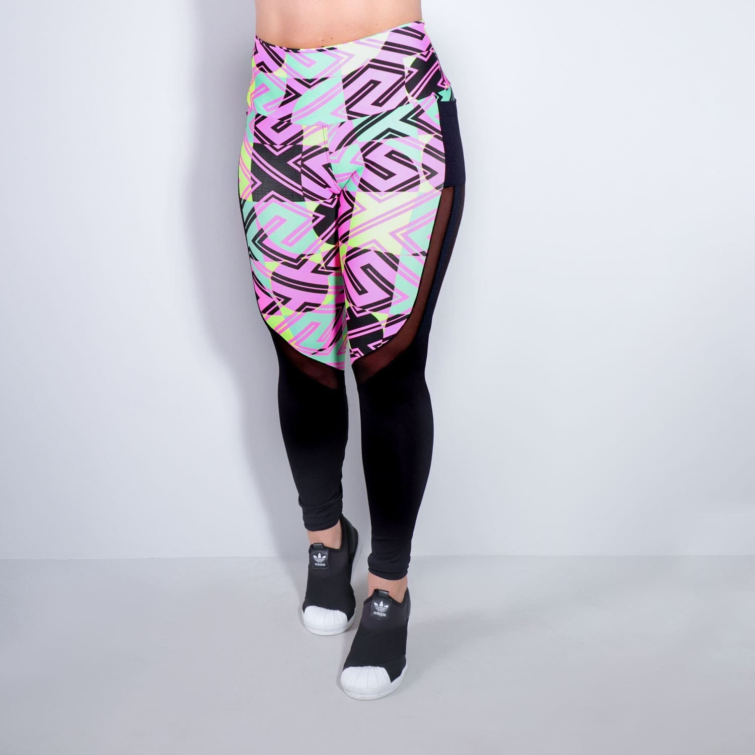 Calça Legging Estampada com Tule e Bolsos | Ref: 4.4.1815-3183