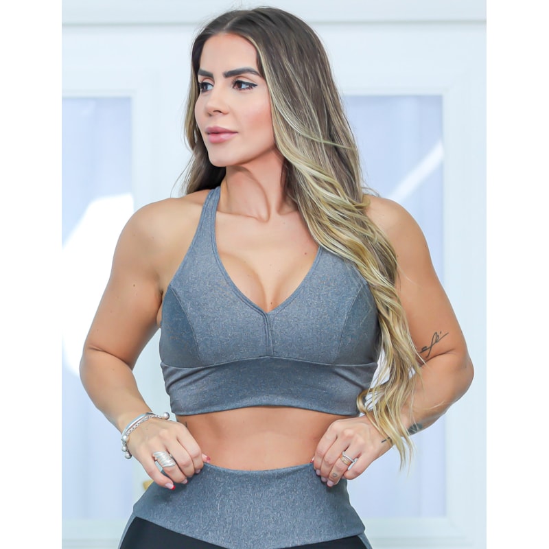 Cropped Feminino para Academia com Bojo Removível | Ref: 4.4.1820-03