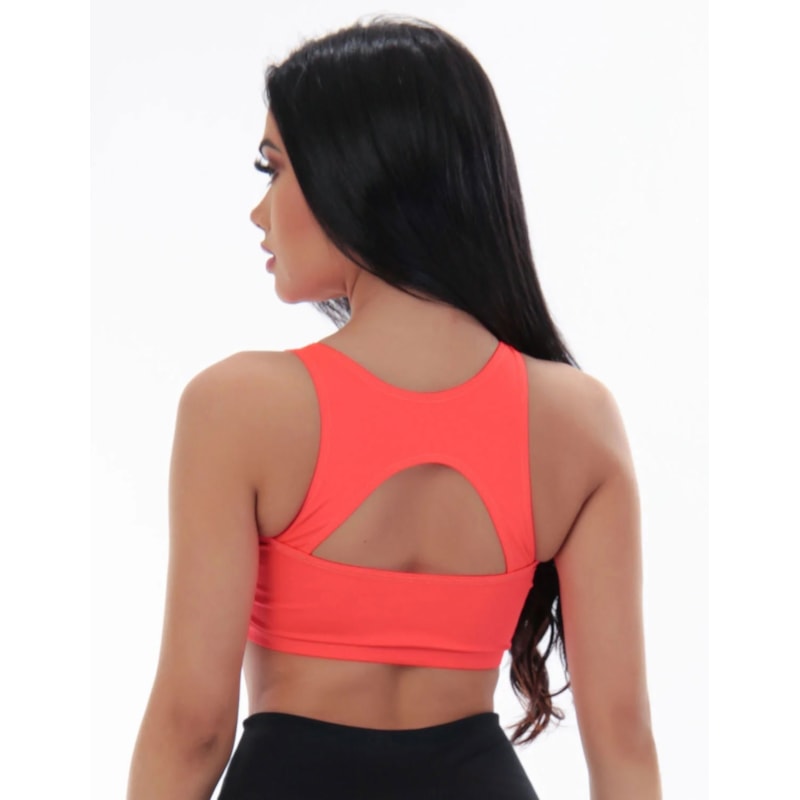 Cropped Fitness Laranja com Bojo Removível | Ref: 4.4.4030-04
