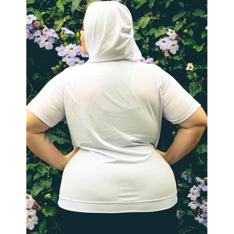 Blusa Fitness Plus Size Branca com Estampa e Capuz | Ref: 4.4.4049FEMALE-02