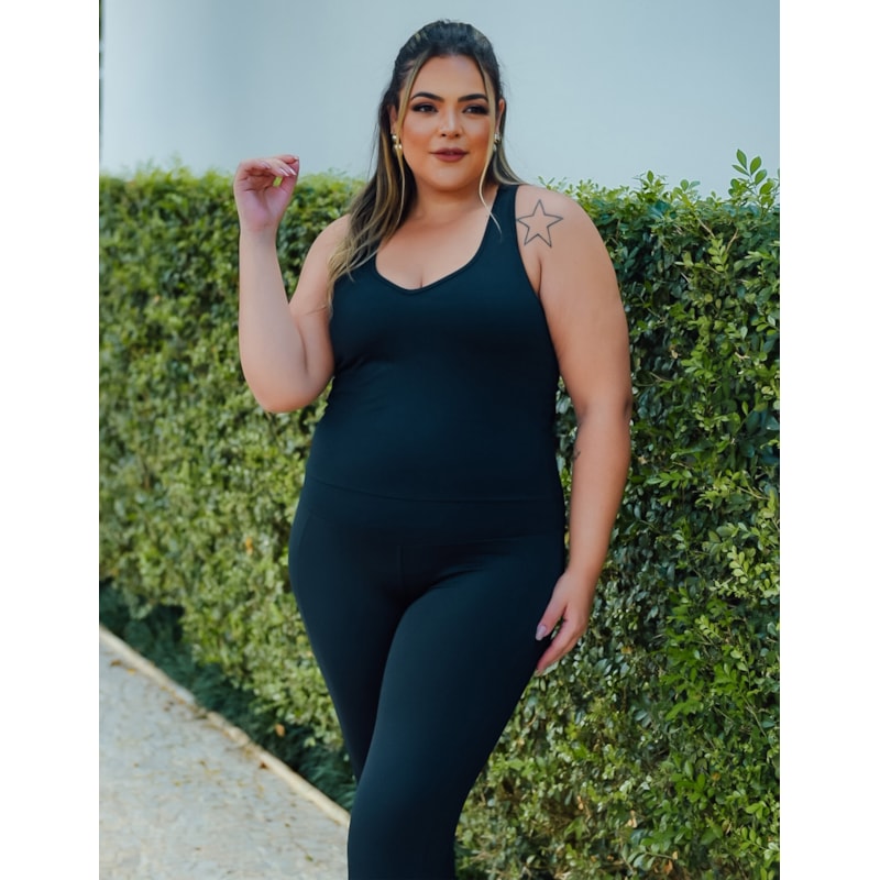 Macacão Plus Size Preto | Ref: 4.4.4052-01