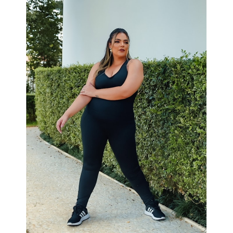 Macacão Plus Size Preto | Ref: 4.4.4052-01